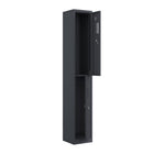 Ceha - Casier NH Series batterie de 1, 2 niveaux avec aérations avant à trous, gris graphite-Porte-étiquette sur la porte