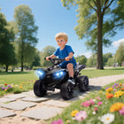 Qaba - VTT pour enfants à 4 roues alimenté par batterie 6V avec musique et phares à DEL - noir-Musique intégrée et phares lumineux pour une expérience immersive 