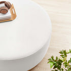 Modway - Tilden Gros velours rond de performance de 38" Rembourré Ottoman - Albâtre naturel-Socle en caoutchouc