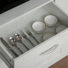 HOMCOM - Buffet de cuisine moderne 71 po avec vaisselier et rangement - blanc-Charnières réglables pour aligner les deux portes 