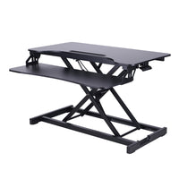 Rocelco - S'asseoir pour se tenir debout surélevé de bureau à hauteur réglable avec plateau à clavier à dégagement rapide - noir-Réhausseur de bureau réglable à haute levée