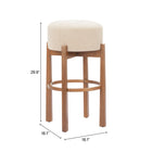 Zuo - Nade Tabouret de bar - Beige/Noyer - Ensemble de 2-6