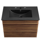Modway - Render Fixation murale de 30" Vanette de salle de bain - Noir noyer-Matchs non inclus