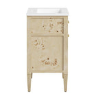 Modway - Elysian 24" Vanette de salle de bain - Burl blanc-Construction en bois de manguier