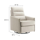 Modway - Etta Tissu rembourré Chaise longue - Flocons d’avoine-Touffage en chenal horizontal