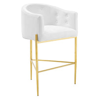 Modway - Savour Touffe Performance Velvet Tabouret de bar - Blanc-Tabouret de bar à table à touffes