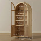 HOMCOM - Armoire de cuisine haute arquée 71 po - chêne-Le design polyvalent de rangement et d'exposition convient aux cuisines, salons ou salles à manger 