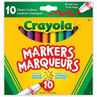 Crayola - Marqueurs originaux - Couleurs assorties - Paquet de 10-Pointe large