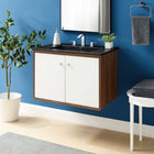Modway - Transmit 30" Vanité de salle de bain murale - Noir noyer-Conception murale