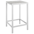 Modway - Maine Terrasse extérieure Bar Table, Blanc gris clair-Table de bar extérieure moderne