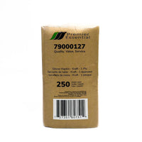 Premier - Serviette de dîner essentielle 1 épaisseurs - 16,93 po x 14,96 po - Kraft - Paquet de 12-Doux, absorbant et durable pour une expérience de restauration de qualité supérieure