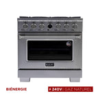 Kucht - 36 po Série KXP Cuisinière double énergie Gaz naturel - Acier inoxydable-Cuisinez et faites cuire comme un professionnel grâce au four à convection extra-large de 5,2 pi³, doté de cinq positions de grille et d’une fenêtre de four surdimensionnée