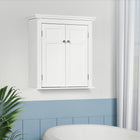 kleankin - Armoire murale de salle de bain avec étagères réglables - blanc-Le design mural permet de gagner de la place