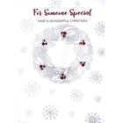 Mill Brook Studio - Cartes de souhaits Noël / Enveloppes - 5-3/8 po x 7-3/4 po - À Quelqu'un de Spécial: Couronne argentée et baies - Paquet de 18-Cartes de souhaits qualité boutique
