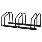 HOMCOM - Support de stationnement au sol pour 3 vélos, utilisation intérieure et extérieure - noir-Fabriqué en acier robuste pour une durabilité à long terme