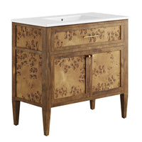 Modway - Elysian 36" Vanette de salle de bain - Brun blanc-Vanité de salle de bain moderne