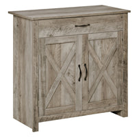 HOMCOM - Buffet de style ferme 31,5 po L avec rangement - gris cendré-La surface de ce buffet offre un style rustique 