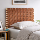 Modway - Sparta Tissage Cuir végane Tête de lit jumelée, Brun naturel-Ossature en bois