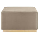 Modway - Tilden Grand velours de performance carré de 28 pouces Rembourré Ottoman - Taupe Natural-Capacité de poids : 506 lbs.