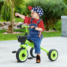 Qaba - Tricycle pour enfants 2-5 ans, vélo pour tout-petits avec siège réglable - vert-Roues EVA de 10 po à l'avant et 8 po à l'arrière 