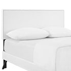 Modway - Phoebe Vinyle Lit à plateforme complet avec pattes rondes écartées, Blanc-Glissements au pied sans marquer