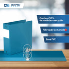 Davis Group Super économie, Reliure à anneaux ronds 3 po, paquet de 6 – Bleu Turquoise-Polypropylène sans PVC