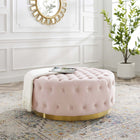 Modway - Ensconce Touffe Performance Velvet Ottoman rond - Rose-Touffage de boutons