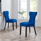 Modway - Silhouette Performance Velvet Chaises de salle à manger Ensemble de 2 - Marine-Rembourrage en mousse dense pour le confort