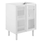 Modway - Calla 24" perforé Métal Armoire de toilette de salle de bain (lavabo non inclus) - Blanc-Portes en métal perforé
