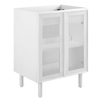 Modway - Calla 24" perforé Métal Armoire de toilette de salle de bain (lavabo non inclus) - Blanc-Portes en métal perforé