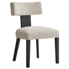 Modway - Nalani Tissu tapis Chaises de salle à manger Ensemble de 2 - Tissage à bruyère Ivoire noir-7