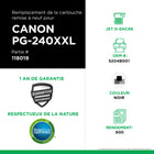 CIG - Cartouche d’encre 5204B001 Canon PG-240XXL remise à neuf - rendement très élevé - noir- Écologique : Remanufacturé à partir d'une cartouche Canon originale recyclée