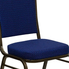 Flash Furniture – Chaise empilable HERCULES à dossier couronne, siège 2,5 po, doré avec tissu bleu marine (FDC01GV208)-Panneau arrière sans couture
