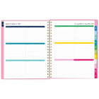 Emily Ley - Simplified Agenda scolaire hebdomadaire/mensuel 2026-2027 - 11 po H x 9 po l - Pink Plaid - bilingue-Une semaine sur deux pages comprenant un espace de planification et une section pour cocher les tâches terminées. 