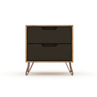 Manhattan Comfort - Ensemble de commodes de chambre à coucher Rockefeller style milieu du siècle - nature et gris texturé - ensemble de 3-Parfait pour le rangement ou l’exposition d’objets Kit anti-basculement inclus