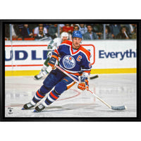 Wayne Gretzky 20x29 Oilers Action-H - Toile encadree - 31" x 22"-Impression sur toile de qualité supérieure avec bordures enveloppées