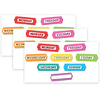 Ashley Productions - ASH19023-3 Économiseurs de temps et étiquettes découpées magnétiques - Jours de la semaine - Points blancs sur couleurs assorties - 8 par paquet - 3 paquets-Facile à nettoyer