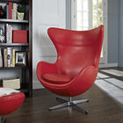 Modway - Glove Cuir Chaise longue - Rouge-Cuir d’aniline luxueux