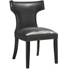 Modway - Curve Vinyle Chaise à manger Ensemble de 2 - Noir-Rembourrage en mousse dense pour le confort