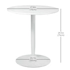 HOMCOM - Table à manger ronde avec patin antidérapant pour salon - blanc-Sa base de Φ19,75 po (Φ50 cm) est grande, ronde et fabriquée en acier revêtu par poudre pour une plus grande solidité 