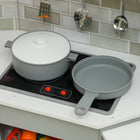 Qaba - Cuisine d’angle pour enfants avec lumières et sons - gris-Le matériau MDF conforme aux normes de sécurité garantit que la cuisine est adaptée aux enfants 