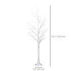 Outsunny - Arbre de bouleau lumineux 5 pi avec 58 LED et 8 modes d’éclairage - blanc-Câble d'alimentation de 9,8 pieds pour une large portée d'utilisation 