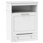 PawHut - Station d’alimentation pour animaux, armoire de rangement, conteneur - blanc-Deux stations d’alimentation amovibles pour animaux sont faciles à utiliser pour les friandises, l’eau ou la nourriture, faciles à nettoyer et à remplir 
