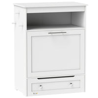 PawHut - Station d’alimentation pour animaux, armoire de rangement, conteneur - blanc-Deux stations d’alimentation amovibles pour animaux sont faciles à utiliser pour les friandises, l’eau ou la nourriture, faciles à nettoyer et à remplir 