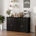HOMCOM - Buffet 47,6 po L avec rangement - noir-Équipé de deux étagères réglables pour accueillir des objets de différentes hauteurs 