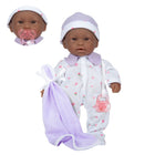 JC Toys - La Baby poupée douce de 11 po - Violet avec couverture - Afro-américaine-Sceau d'approbation du Centre national de parentalité