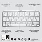 Logitech - MX Keys Mini Minimaliste Clavier Sans Fil Illuminé - USB-C - Gris Pale-Dimensions: 0.8"H x 11.6"W x 5.2"D