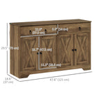 HOMCOM - Buffet 47,6 po L avec rangement - beige-Convient à la salle à manger, la cuisine, le salon ou tout autre espace restreint nécessitant un peu plus de rangement 