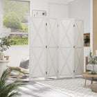 HOMCOM - Séparateur de pièce autoportant à 4 panneaux pour chambre et bureau - blanc-Design pliant avec 4 panneaux, facile pour créer un nouveau look et économiser de l’espace lors du rangement 

