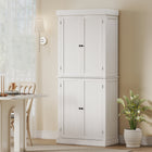 HOMCOM - Armoire de cuisine autoportante à 4 portes - blanc-Utilisez le dispositif anti-basculement à l'arrière pour fixer l'article au mur et garantir une sécurité supplémentaire 